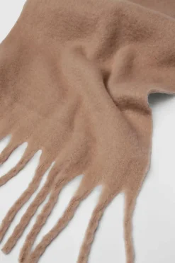 Hats & Gloves|Hats & Gloves*boohoo Chunky Oversized Fringe Scarf mink