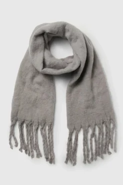Hats & Gloves|Hats & Gloves*boohoo Chunky Oversized Fringe Scarf light grey