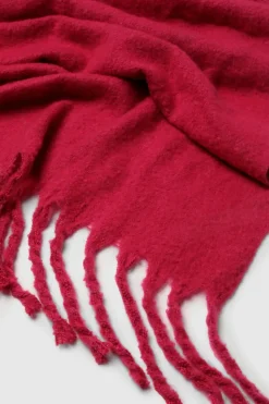 Hats & Gloves|Hats & Gloves*boohoo Chunky Oversized Fringe Scarf fuchsia