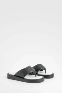 Sandals*boohoo Chunky Padded Flip Flop Sandals black