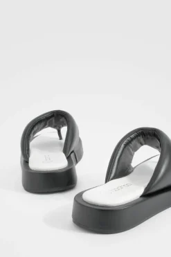Sandals*boohoo Chunky Padded Flip Flop Sandals black