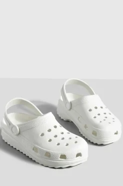 Flats|Sandals*boohoo Chunky Platform Slip On Mules white