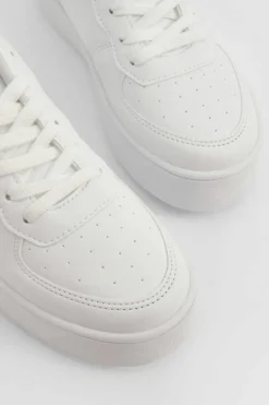 Trainers*boohoo Chunky Platform Sole Contrast Panel Trainers white