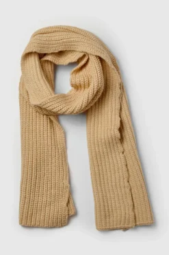 Hats & Gloves|Hats & Gloves*boohoo Chunky Ribbed Knit Long Scarf beige