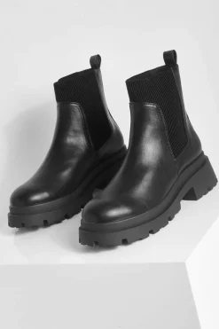 Chunky Boots|All Boots*boohoo Chunky Sole Chelsea Boots black