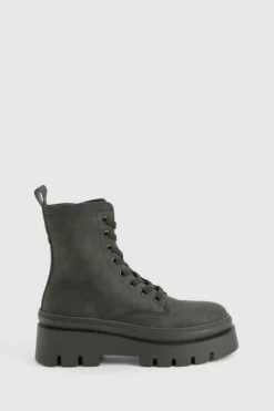 Chunky Boots|Biker Boots*boohoo Chunky Sole Lace Up Hiker Boots black