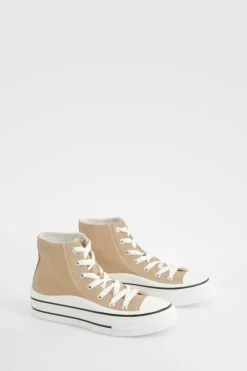 Trainers*boohoo Chunky Wave Sole High Top Trainers beige