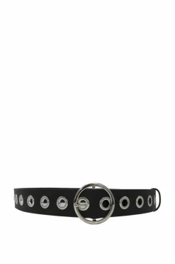 Belts*My Accessories London Circular Buckle Eyelet Belt Black