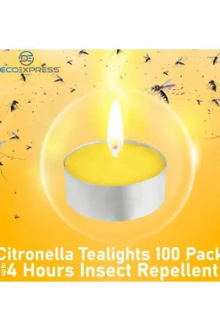 Candles & Diffusers|Candles*Deco Express Citronella Candles 4 Hours Pack of 100 Yellow