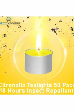 Candles & Diffusers|Candles*Deco Express Citronella Candles 8 Hours Pack of 50 Yellow