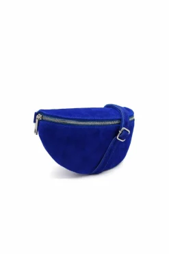 Handbags*Kitise Classic Design Bum Bag Style Italian Pouch Suede Leather Crossbody Sling Bag Black