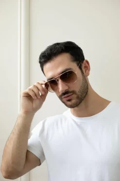 Sunglasses*SVNX Classic Pilot Gold Aviator Sunglasses Metallic Gold