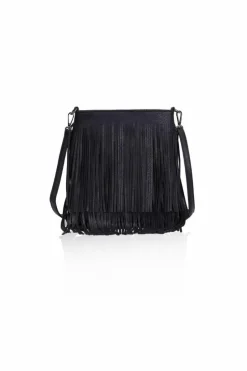Shoulder Bags|Handbags*Kitise Classic PU Leather Fringe Detail Boho Style Crossbody Handbag Black