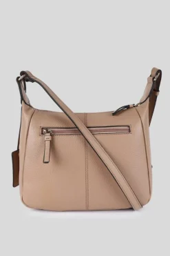 Cross-Body Bags|Handbags*Ashwood Leather Classico Napoli' Real Leather Top Zip Crossbody Bag Beige