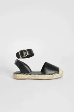 Flats|Sandals*boohoo Closed Toe Buckle Detail Espadrilles black