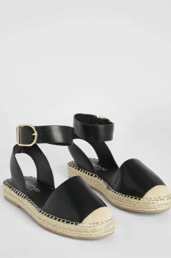 Flats|Sandals*boohoo Closed Toe Buckle Detail Espadrilles black
