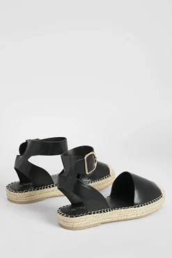 Flats|Sandals*boohoo Closed Toe Buckle Detail Espadrilles black