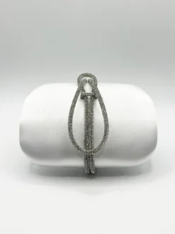 Handbags|Clutch Bags*SVNX Clutch bag with Crystal Stap Handle in Silver