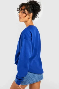 Sweatshirts|Hoodies & Sweatshirts*boohoo Tall Manhattan Slogan Sweatshirt cobalt