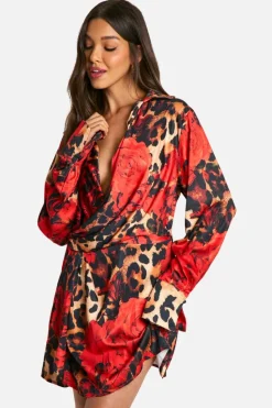 Mini Dresses*boohoo Colla Plunge Neck Mini Dress red