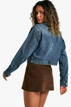 Up To 80% Off Winter Warmers|Denim Jackets*boohoo Collared Seam Detail Denim Jacket washed indigo