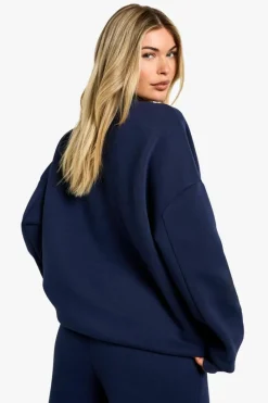 Sweatshirts|Hoodies & Sweatshirts*boohoo Colorado Athletics Embroidered Crew Neck Oversized Sweatshirt navy