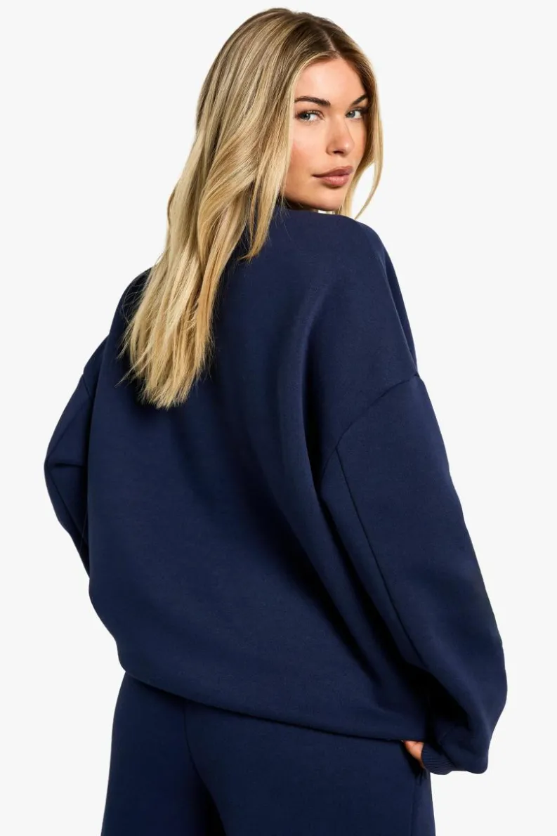 Sweatshirts|Hoodies & Sweatshirts*boohoo Colorado Athletics Embroidered Crew Neck Oversized Sweatshirt navy