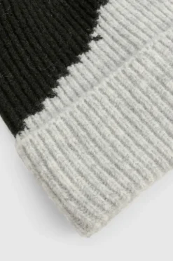 Earmuffs|Hats & Gloves*boohoo Colour Block Ribbed Beanie black