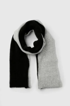 Hats & Gloves|Hats & Gloves*boohoo Colour Block Ribbed Scarf black