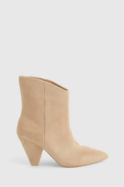 Heeled Boots|Ankle Boots*boohoo Cone Heel Pointed Ankle Boots tan