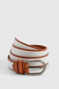 Belts*boohoo Contrast Binding Canvas Belt tan