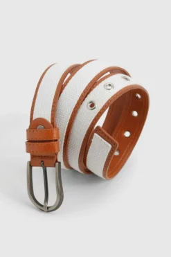Belts*boohoo Contrast Binding Canvas Belt tan