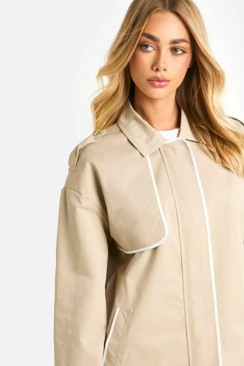 Up To 80% Off Winter Warmers|Trench Coats*boohoo Contrast Binding Detail Trench Coat light beige