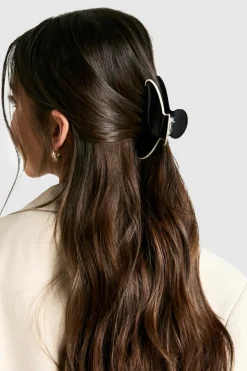 Hair Accessories*boohoo Contrast Binding Hair Claw Clip black