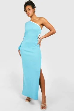 Bodycon Dresses*boohoo Contrast Binding One Shoulder Maxi Dress chartreuse