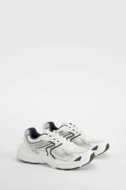 Trainers*boohoo Contrast Chunky Sporty Dad Trainers black_white