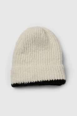 Earmuffs|Hats & Gloves*boohoo Contrast Fluffy Knitted Beanie natural ivory