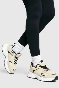 Trainers*boohoo Contrast Knit Chunky Trainers beige