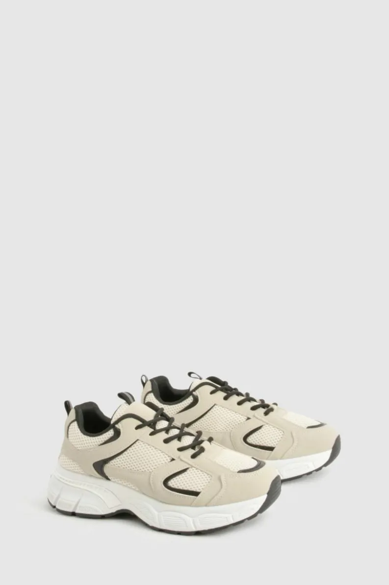 Trainers*boohoo Contrast Knit Chunky Trainers beige