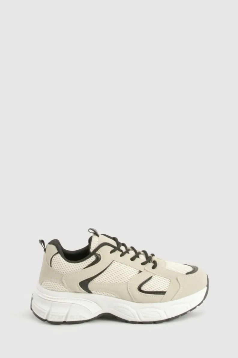Trainers*boohoo Contrast Knit Chunky Trainers beige