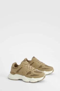 Trainers*boohoo Contrast Knit Chunky Trainers beige