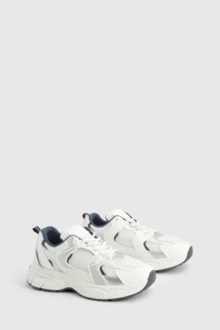 Trainers*boohoo Contrast Knit Chunky Trainers white