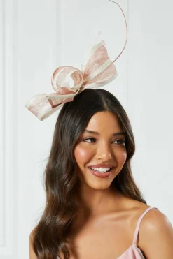 Hair Accessories*Quiz Contrast Loop Clip Fascinator Pale Pink