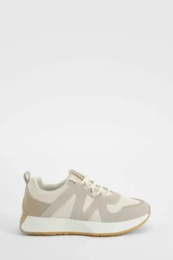 Trainers*boohoo Contrast Panel Chunky Trainers cream