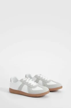 Trainers*boohoo Contrast Panel Flat Trainers white