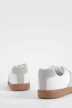 Trainers*boohoo Contrast Panel Flat Trainers white