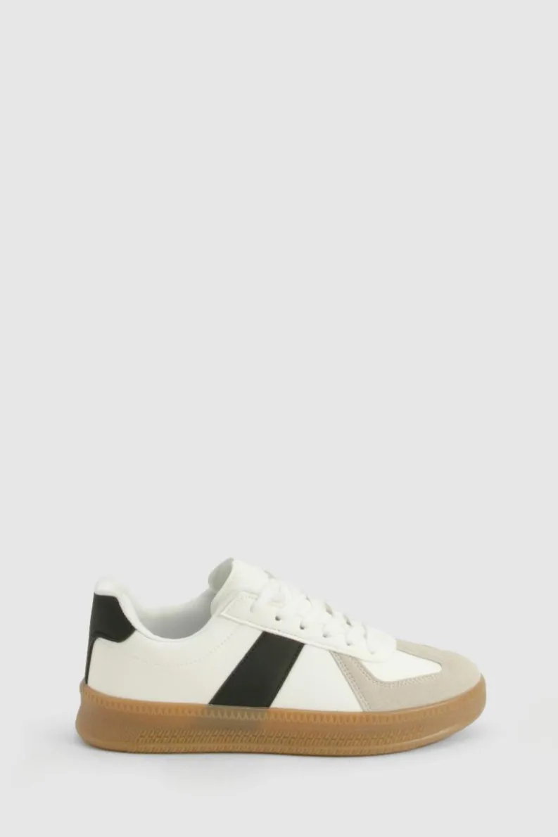 Trainers*boohoo Contrast Panel Gum Sole Trainers beige