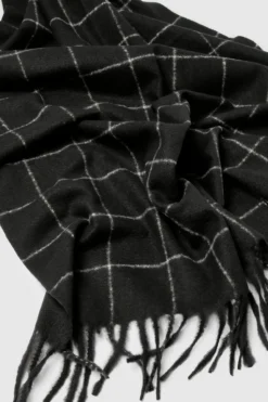 Hats & Gloves|Hats & Gloves*boohoo Contrast Stitch Checked Scarf black