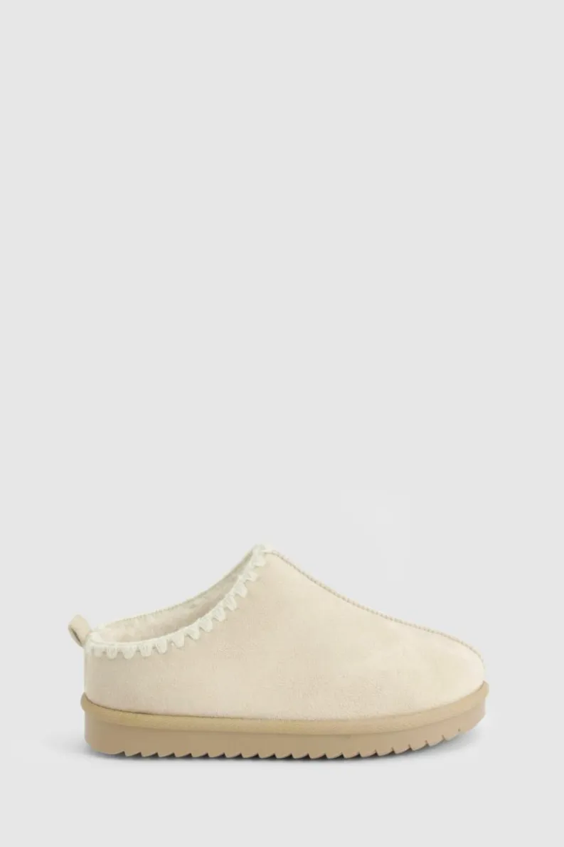 Cosy Boots*boohoo Contrast Stitch Cosy Mules sand