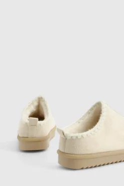 Cosy Boots*boohoo Contrast Stitch Cosy Mules sand